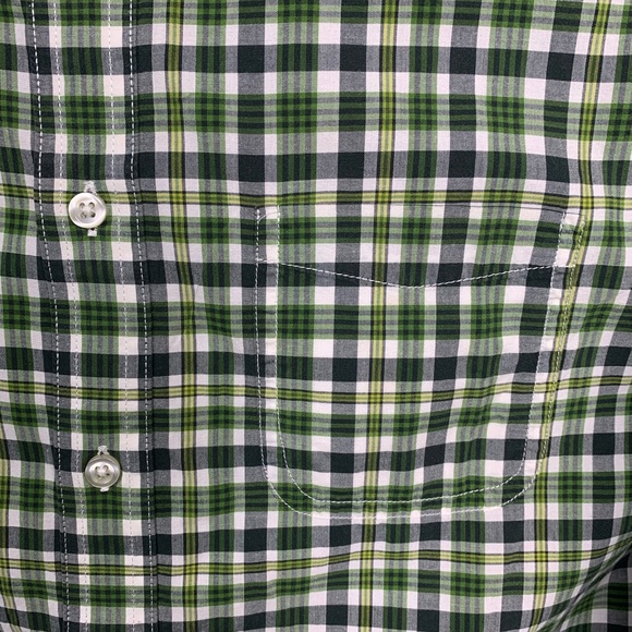 🌹3/25🌹Lands’Ed plaid green shirt size 14-16 - Picture 8 of 12
